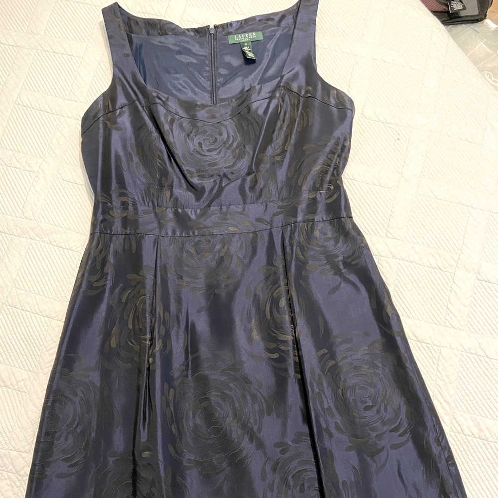 Ralph Lauren Sleeveless cocktail dress Size 12 Navy Blue